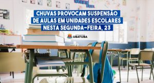 Chuvas provocam suspensão de aulas em unidades escolares nesta segunda-feira, 23